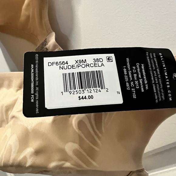 Women's Bali Wire-Free Bralette, Nude Size 38D - Picture 3 of 5